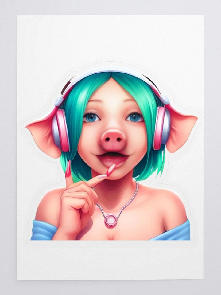 cute pig girl with headphones product image (1)