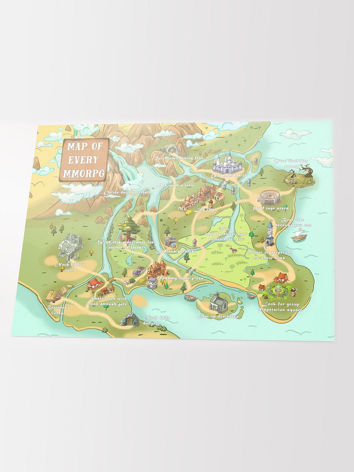 Map of Every MMORPG poster 18"x24" and 20"x30", funny gift for gamers product image (2)