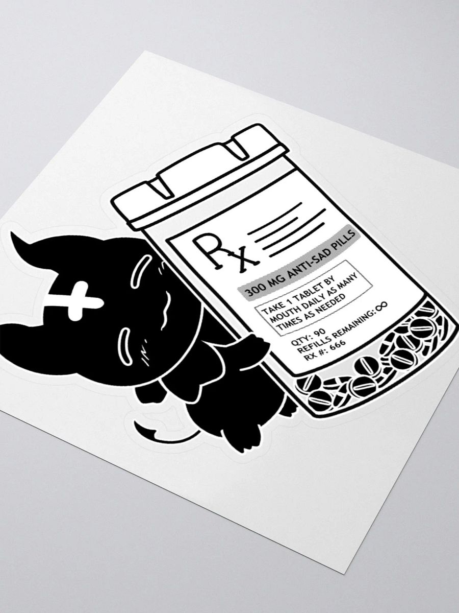 Greeble Anti-Sad Pills Kiss-Cut Sticker (Greyscale) product image (9)