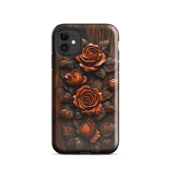 Red Roses Wood Carving Effect - Tough Phone Case product image (2)