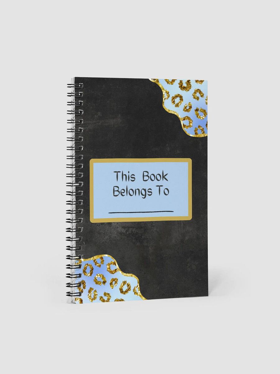 Spiral Notebook- With Blue and Gold Leopard Borders product image (3)