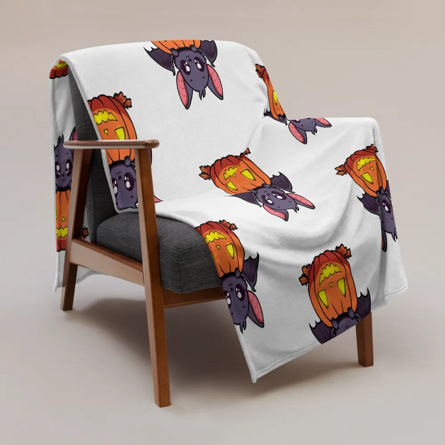 Glowing Halloween Bats Throw Blanket product image (3)