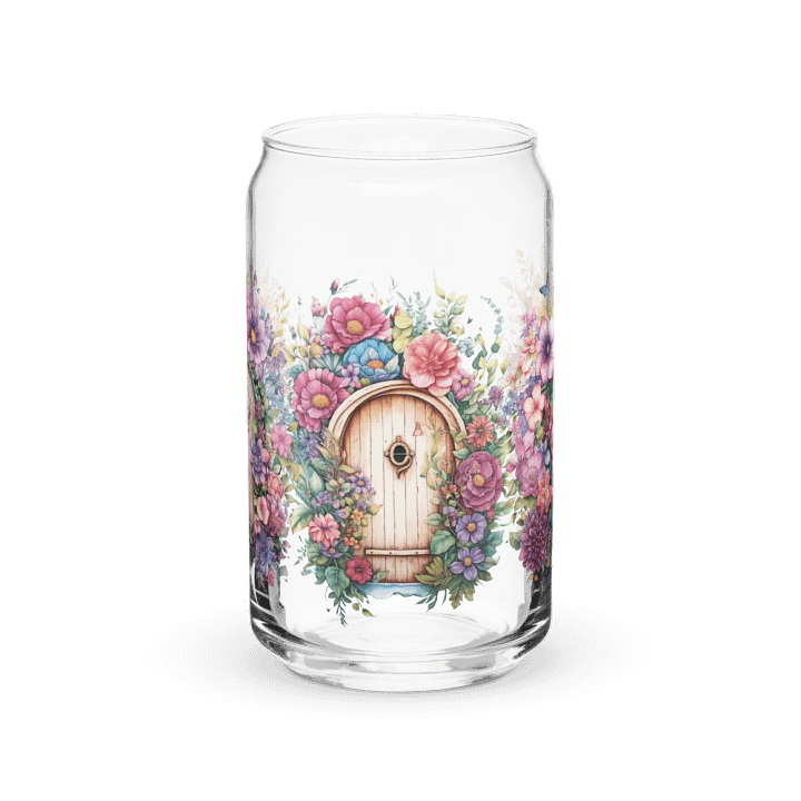 Floral Fairy Doorway Glass Can Sipper product image (1)