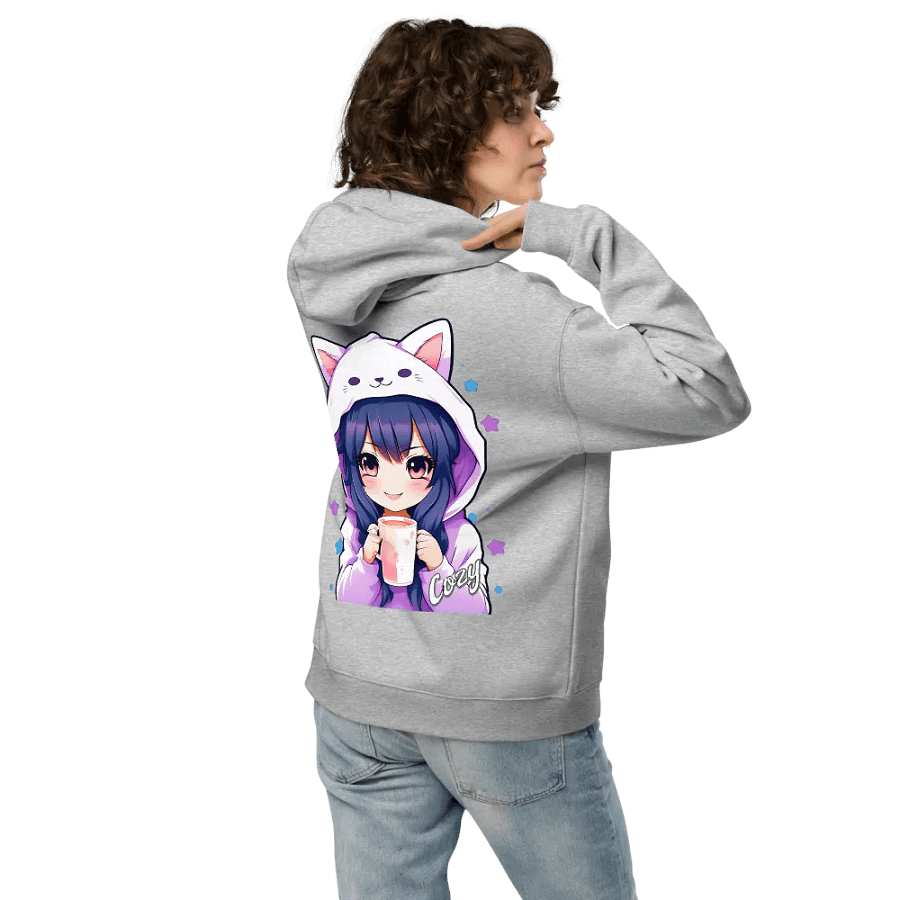 Cozy Kawaii Anime Girl - Premium Hoodie - Athletic Heather - Back Printed Design product image (2)