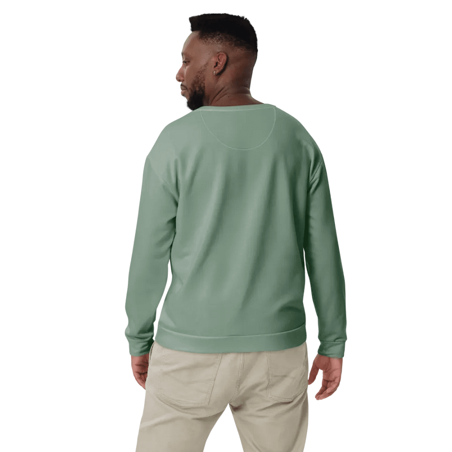 Plain Medium Sage Green Soft Summer Unisex Recycled Polyester Heavyweight Premium Sweatshirt by Treasure Pie product image (11)