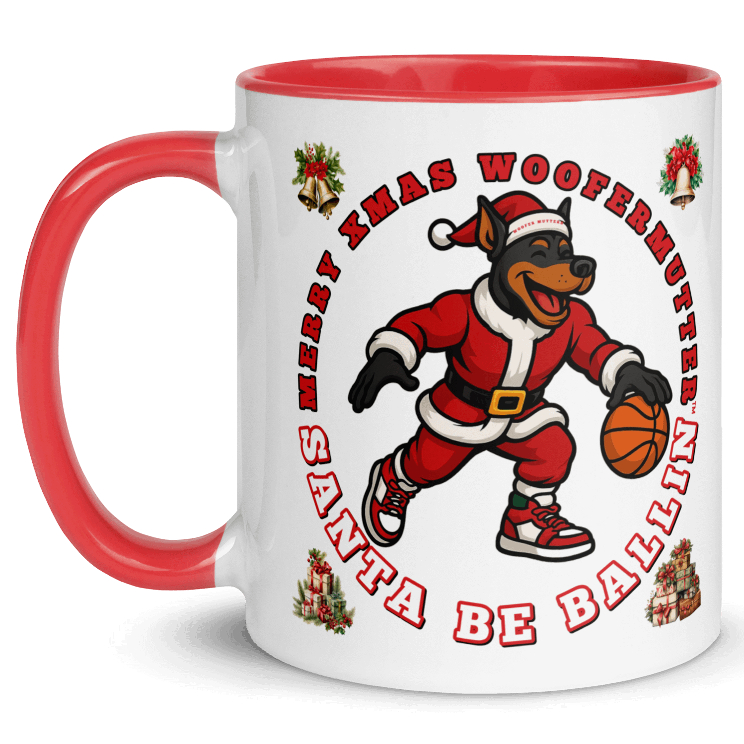 WooferMutter™ Santa Be Ballin Xmas Mug - Doberman product image (9)