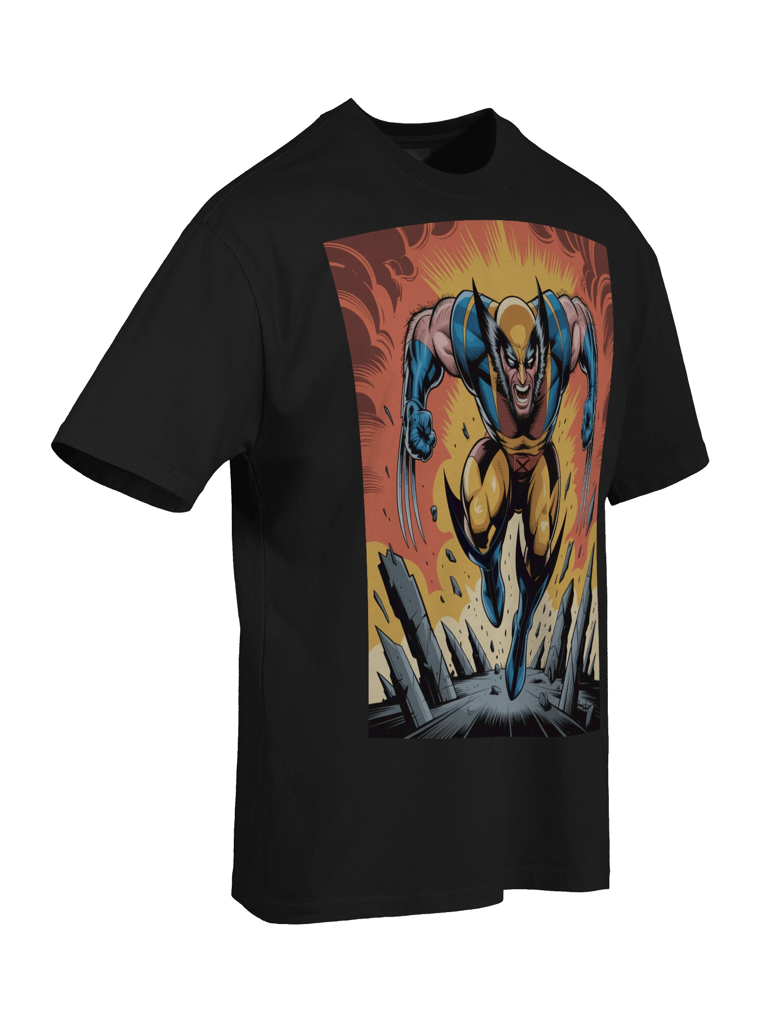 Inferno Claws: Wolverine Faded Berserker Oversized T-Shirt product image (8)