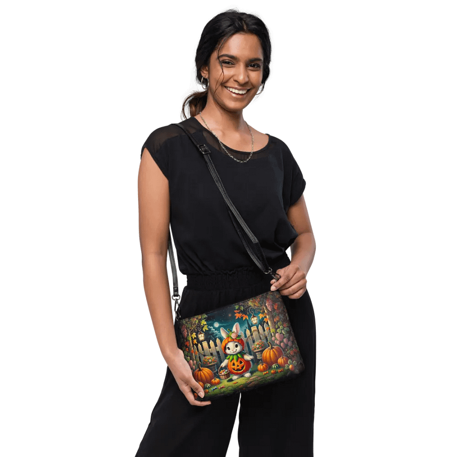Bunny Rabbit Pumpkin Patch Crossbody Bag - Halloween Purse product image (10)