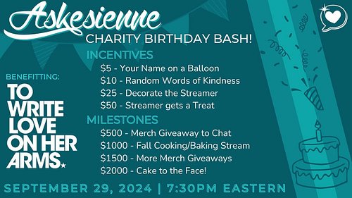 I hope you’ll join me at 7:30 eastern tonight for my charity fundraiser birthday stream! Benefitting @twloha 🩵 (this post wil...