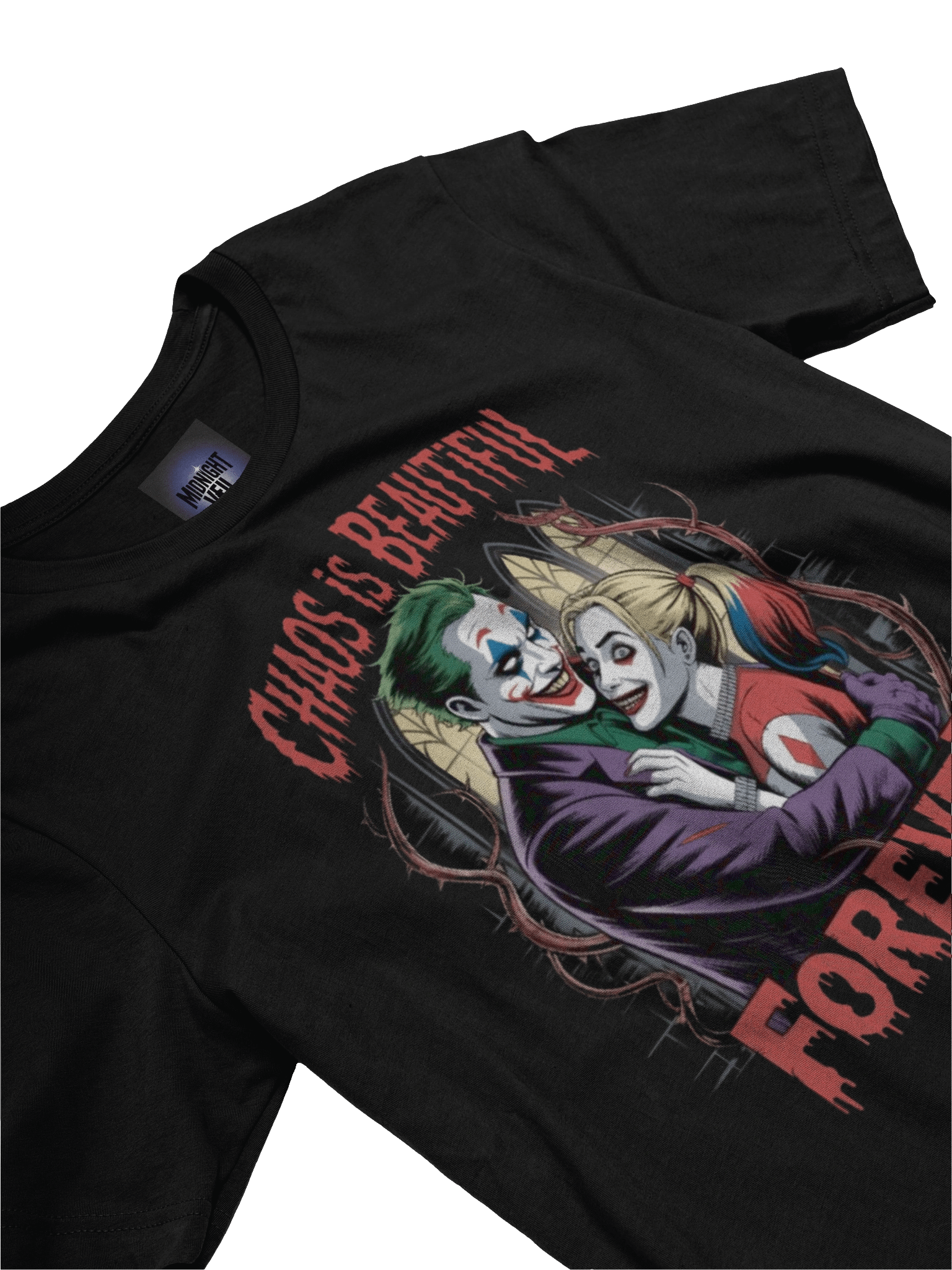 Chaos is Beautiful Forever: Joker and Harley Quinn Eternal Embrace T-Shirt product image (5)