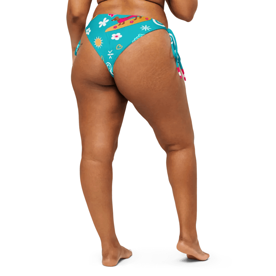 Surfing Dachshund Pattern String Bikini Bottom product image (3)