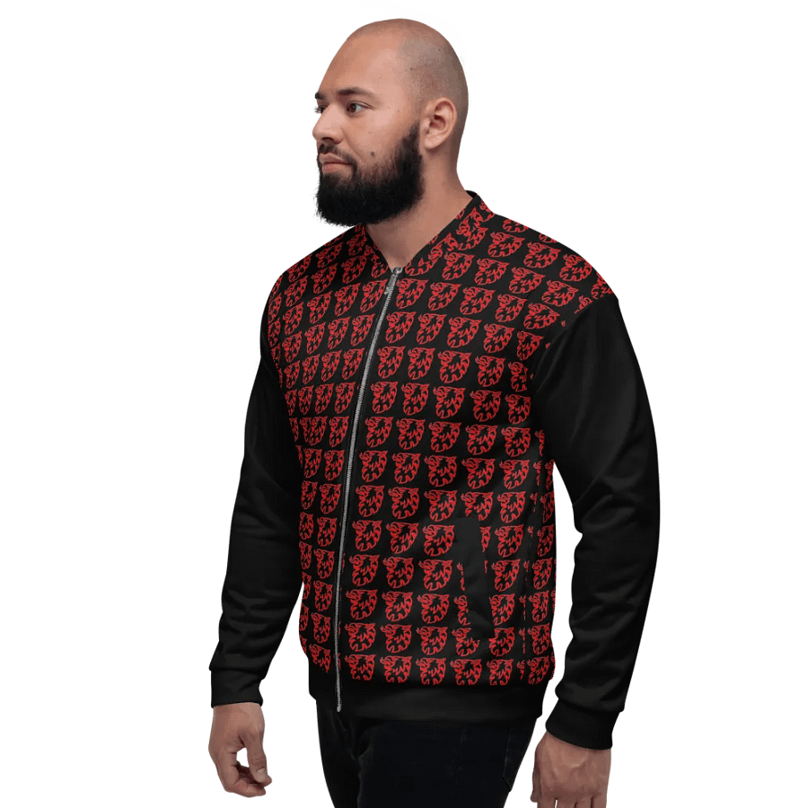 All-Over Print Bomber Jacket by Sublicolor 144/Gripen Black and Red product image (3)