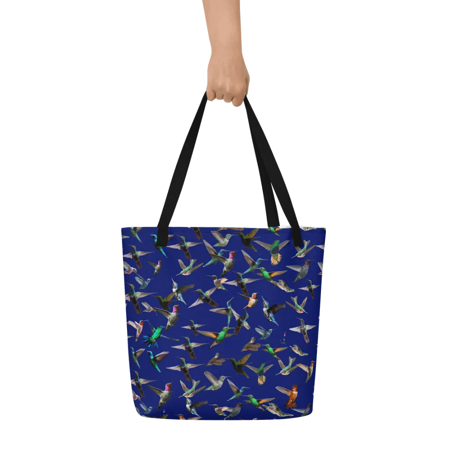 dark blue hummingbird design Tote for stylish moms daughters friends product image (6)