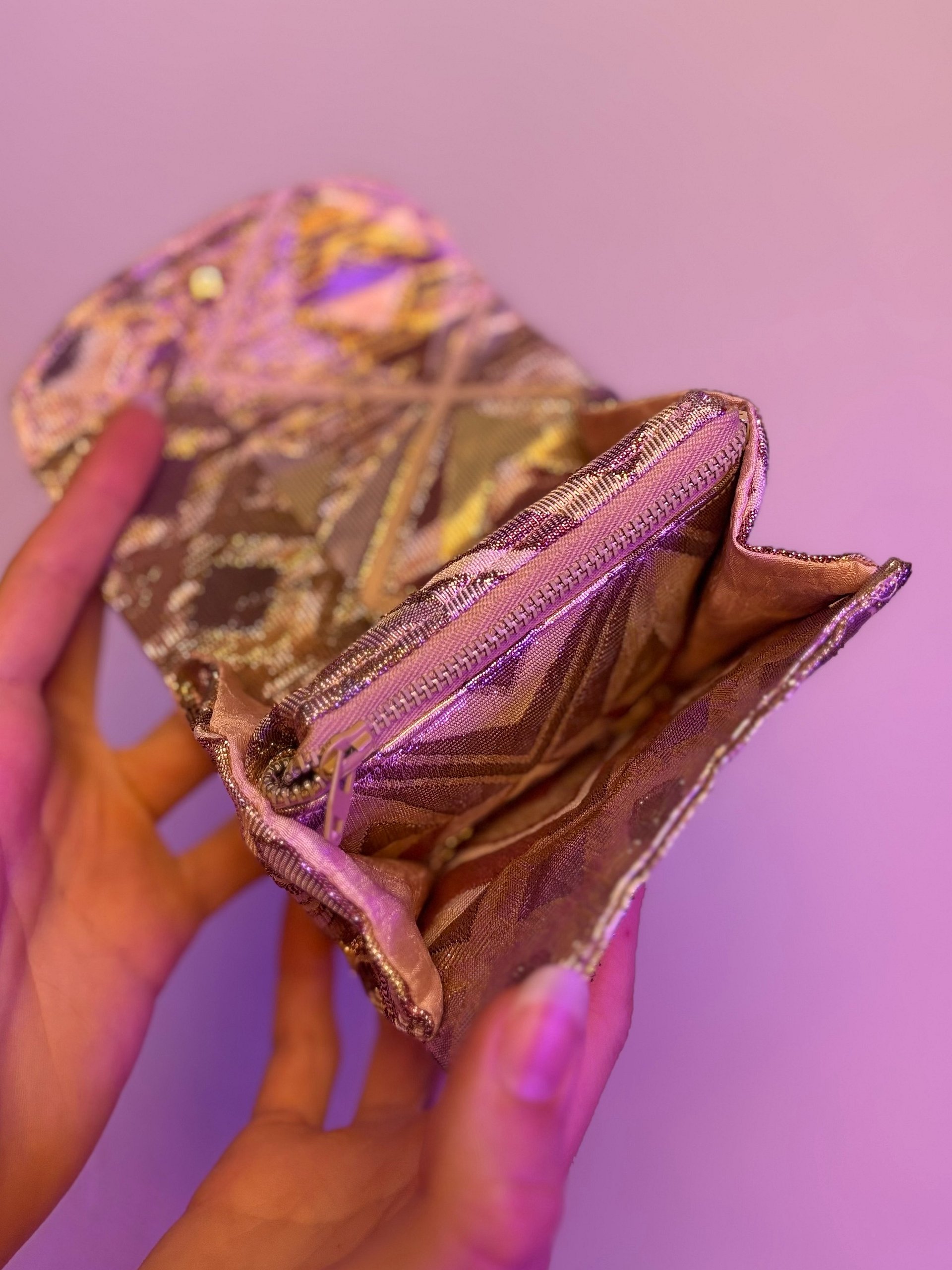 Wallet (Pink and Gold Metallic Diamonds) product image (2)