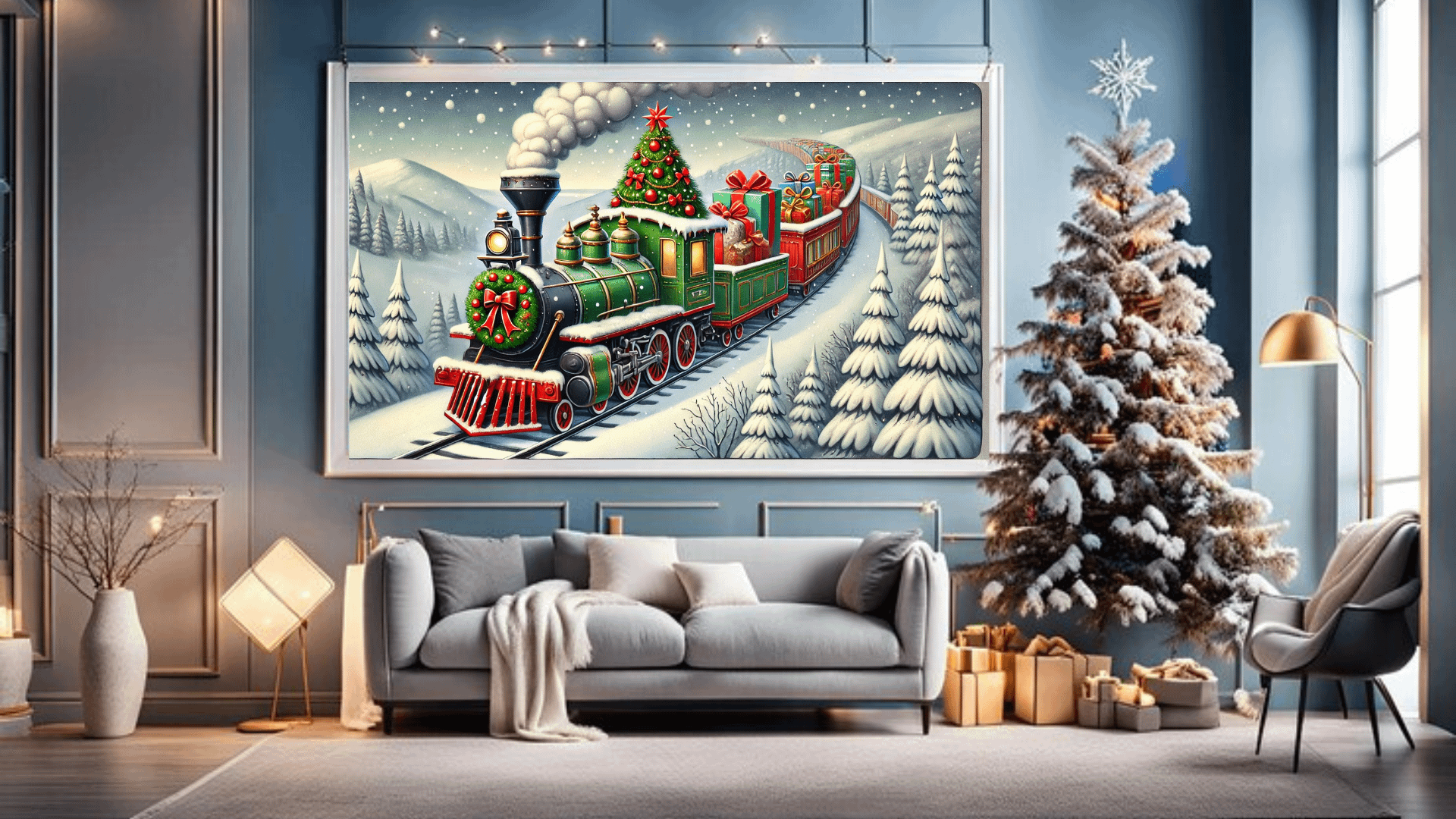 Mesmerizing Christmas Train A Nostalgic Winter Journey - Frame TV V product image (3)