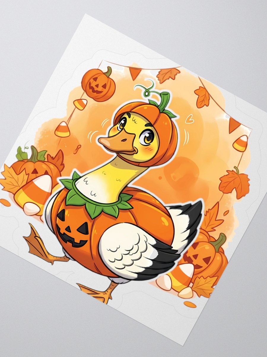 Funny Halloween Goose in Pumpkin Costume - Spooky Cute Stickers product image (6)