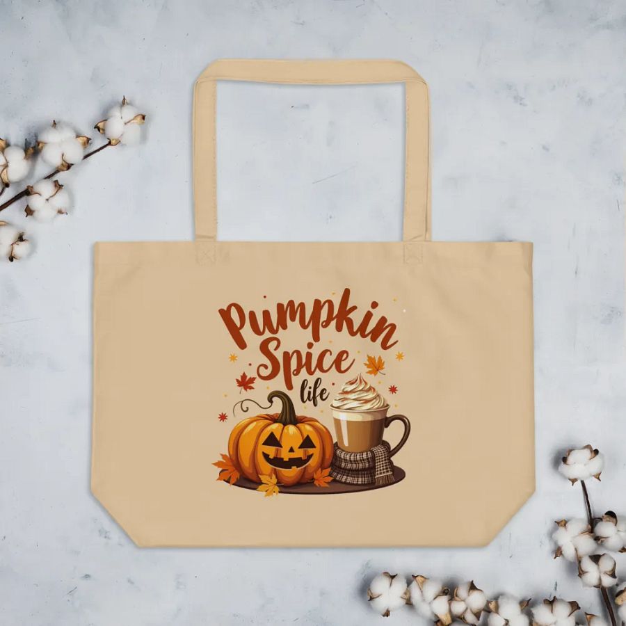 Pumpkin Spice Life Organic Tote Bag product image (7)