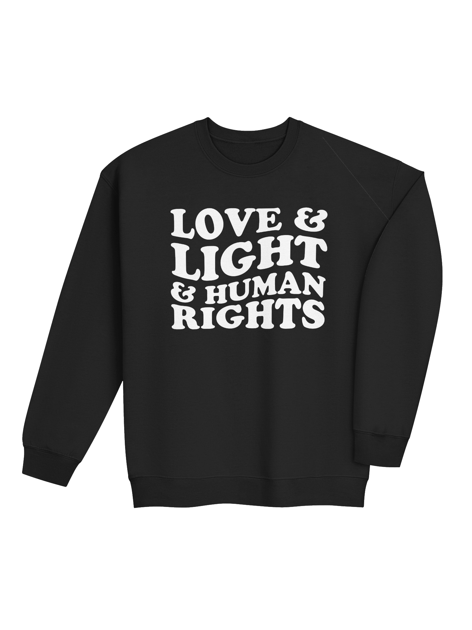 Love, Light & Human Rights Crew Sweatshirt (White) product image (24)