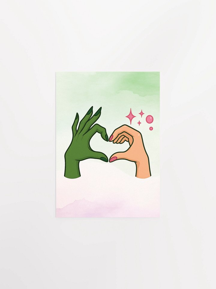 Wicked Friendship Poster – Elphaba & Glinda Heart Hands – Broadway Fan Art Print product image (6)