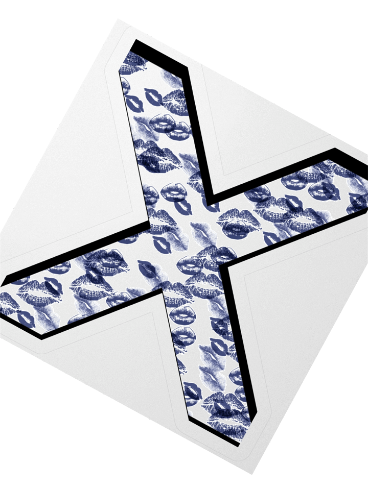 White X Dark Blue Lipstick Kisses | Kiss-cut Sticker product image (2)