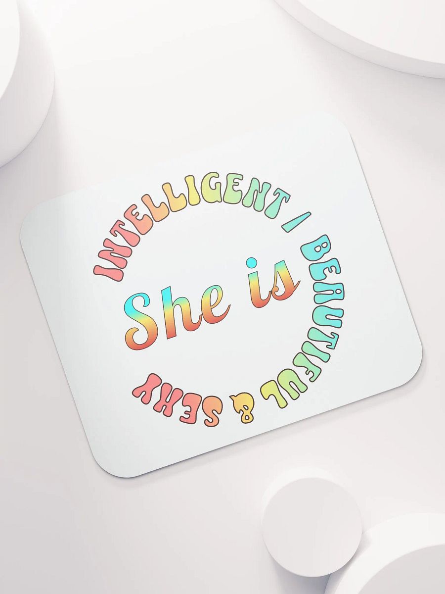 She Is Intelligent Beautiful And Sexy Empowerment Circle Mouse Pad product image (5)
