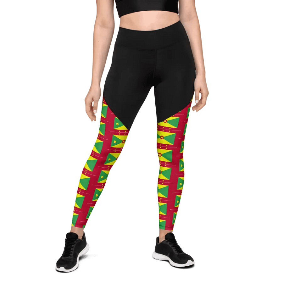 Grenada Flag All-Over Sports Leggings product image (4)