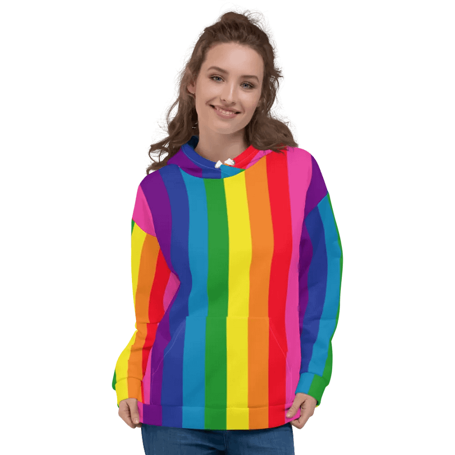 1978 Rainbow Pride Flag = 8-Color - All-Over Print Hoodie product image (3)