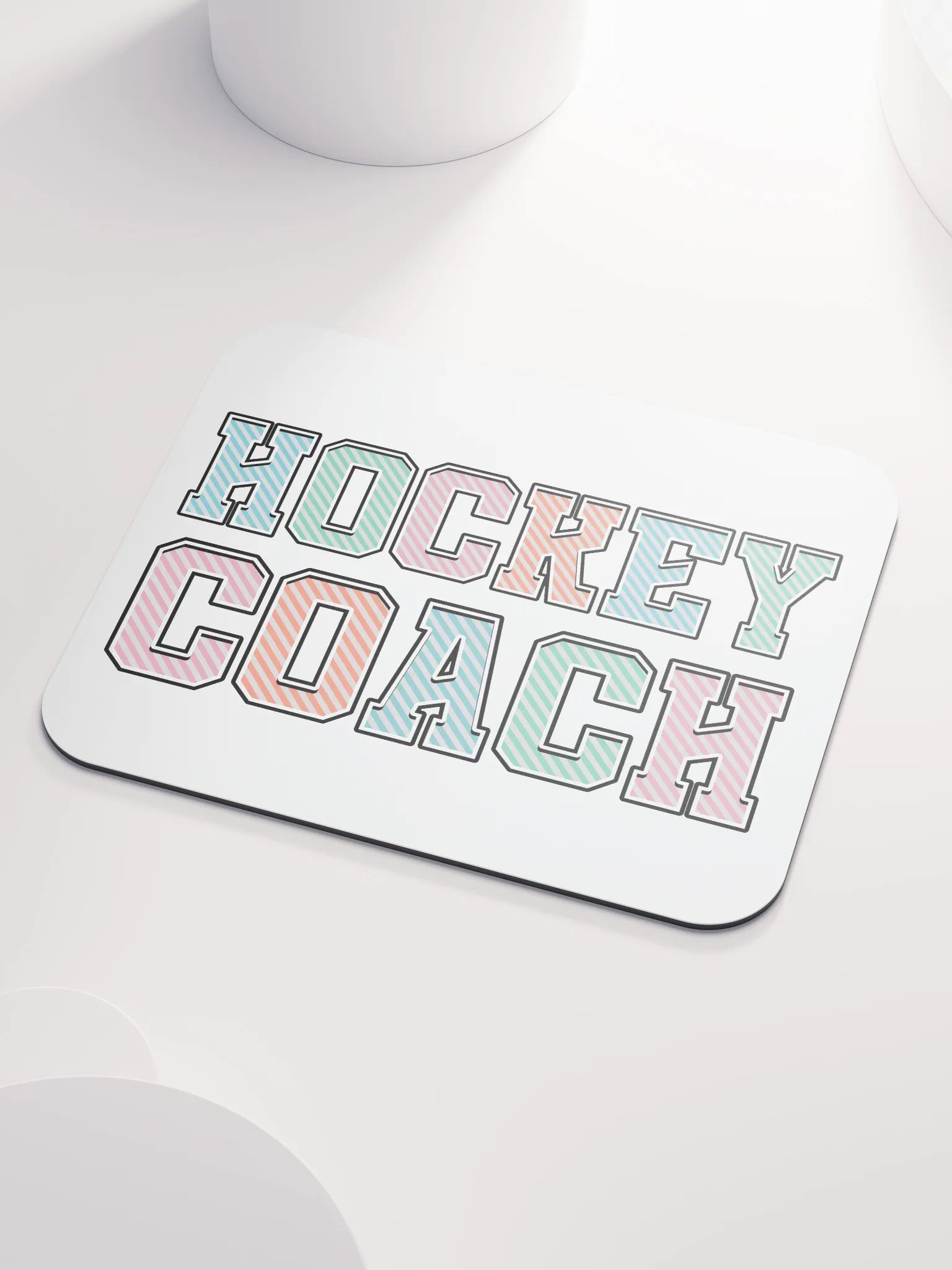 Hockey Coach Colorful Striped Mouse Pad product image (3)