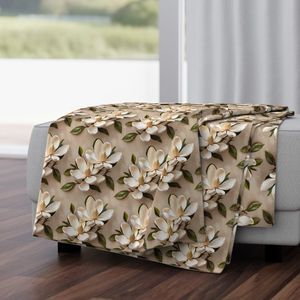 Seamless Pattern - Magnolia Pattern 2 on Beige Background product image (4)
