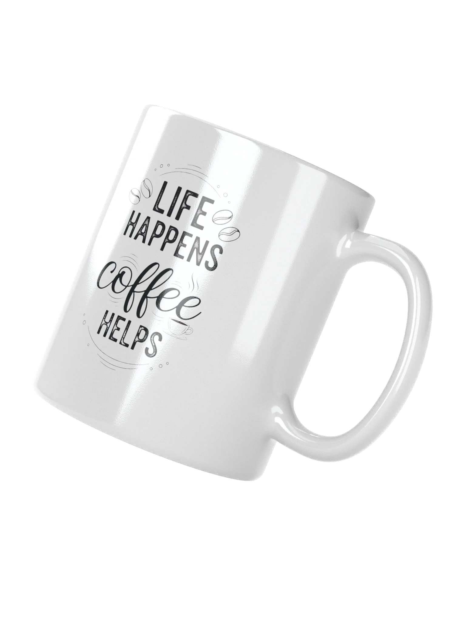 Life Happens Coffee Helps Mug – Funny Inspirational Coffee Cup for Coffee Lovers | Perfect Gift for Morning Boost & Office Humor product image (3)