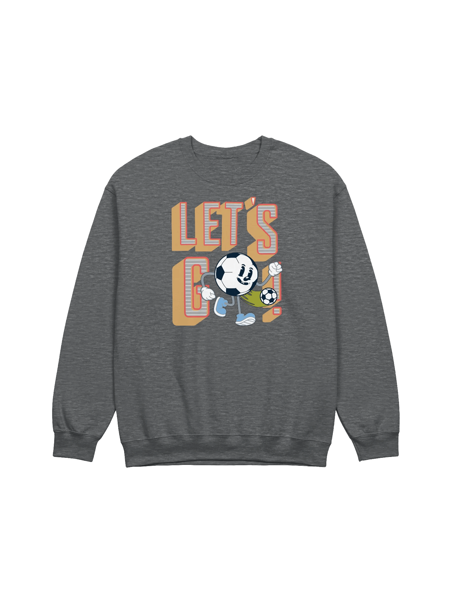 Lets Go Mascot Soccer Ball Character Crewneck Sweatshirt product image (1)