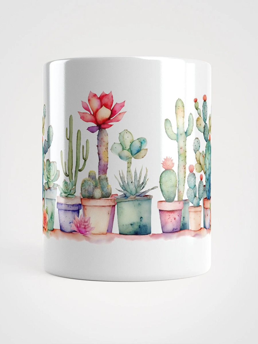 Colorful Potted Cacti And Succulents White Glossy Mug product image (10)
