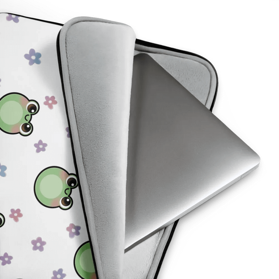 Froggy Pattern Laptop Sleeve (White Background) product image (4)