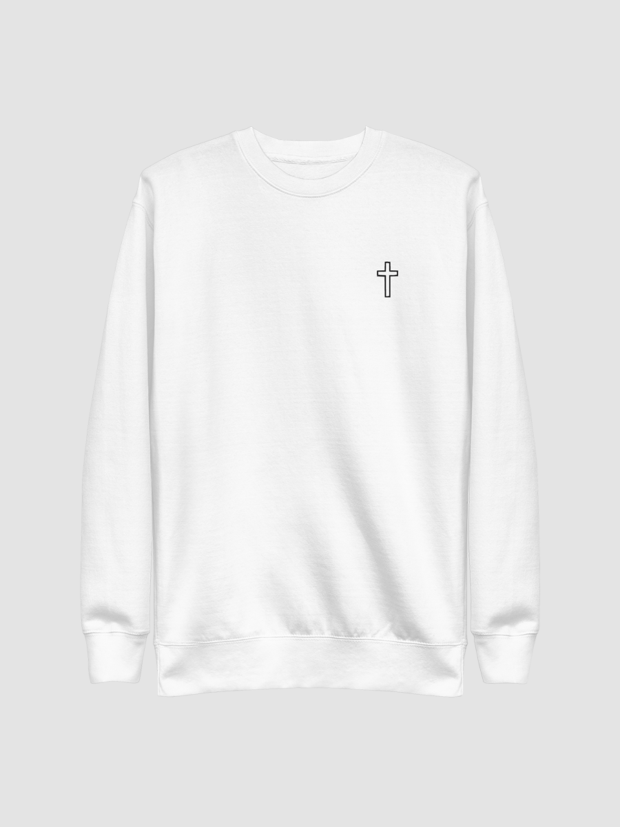 Simple Cross Embroidered White Crewneck product image (1)