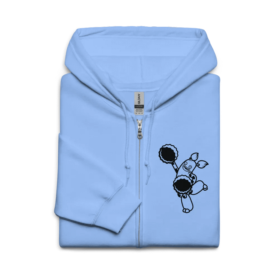 PomPom Single Color (Black on Light) Zip-up Hoodie product image (3)