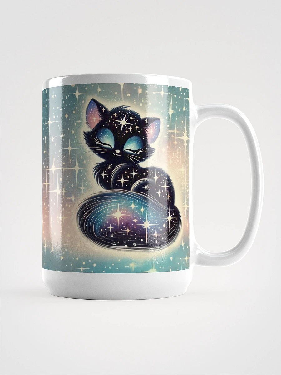 Celestial Kitty Cat - Glossy Black Mug product image (1)