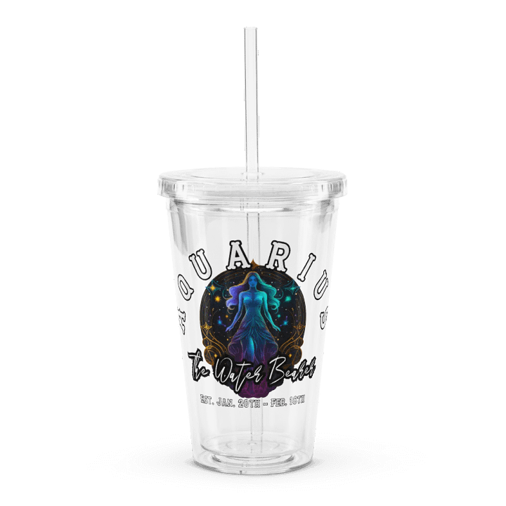 Aquarius - Zodiac Double Wall Clear Plastic Tumbler product image (1)