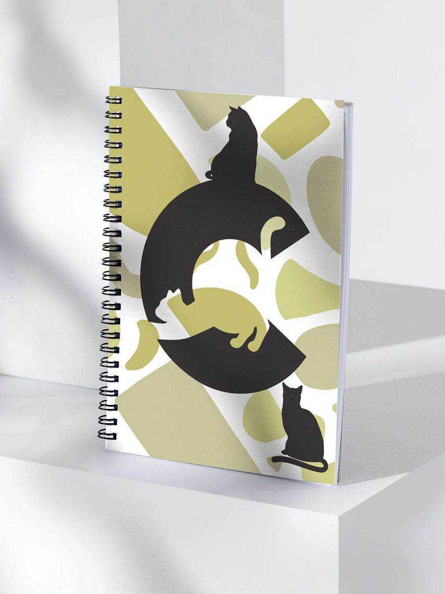 Monogram Letter C Cat Lover Geometric Greens Notebook product image (4)