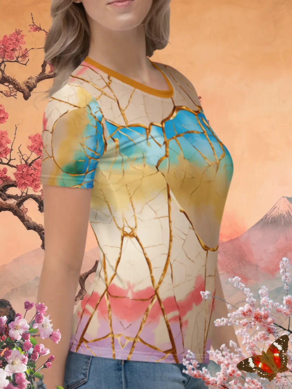 Rainbow Kintsugi Print T-Shirt product image (3)