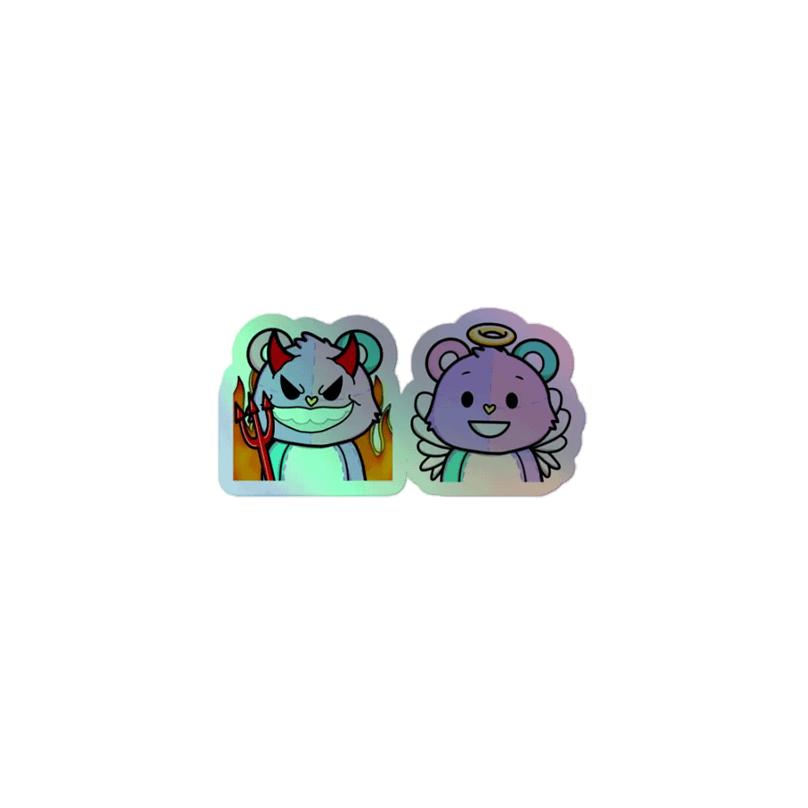 Devil/Angel Bear - Holographic Sticker product image (1)