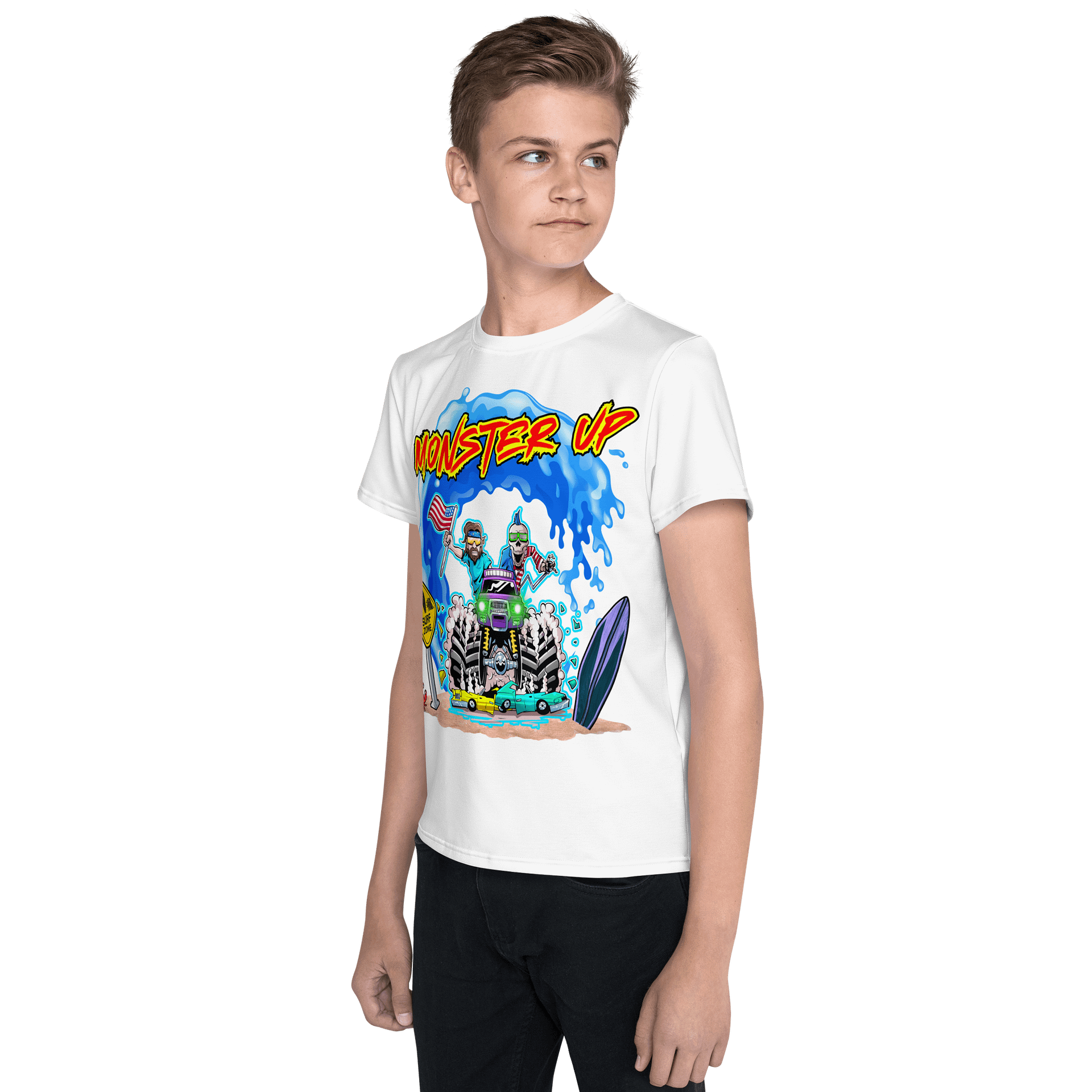 MONSTER UP : All-Over Print Youth Crew Neck T-Shirt product image (3)