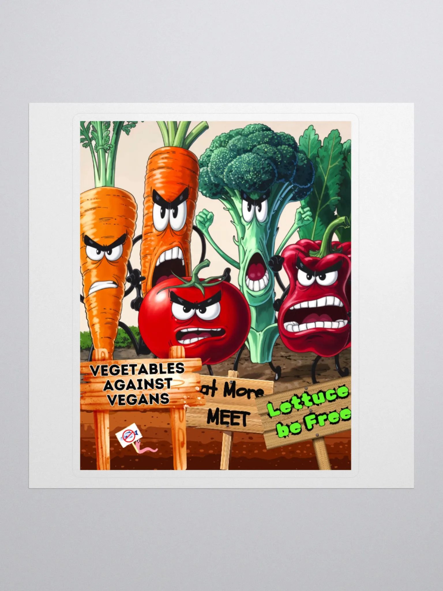 Vegetables against Vegans Sticker product image (1)
