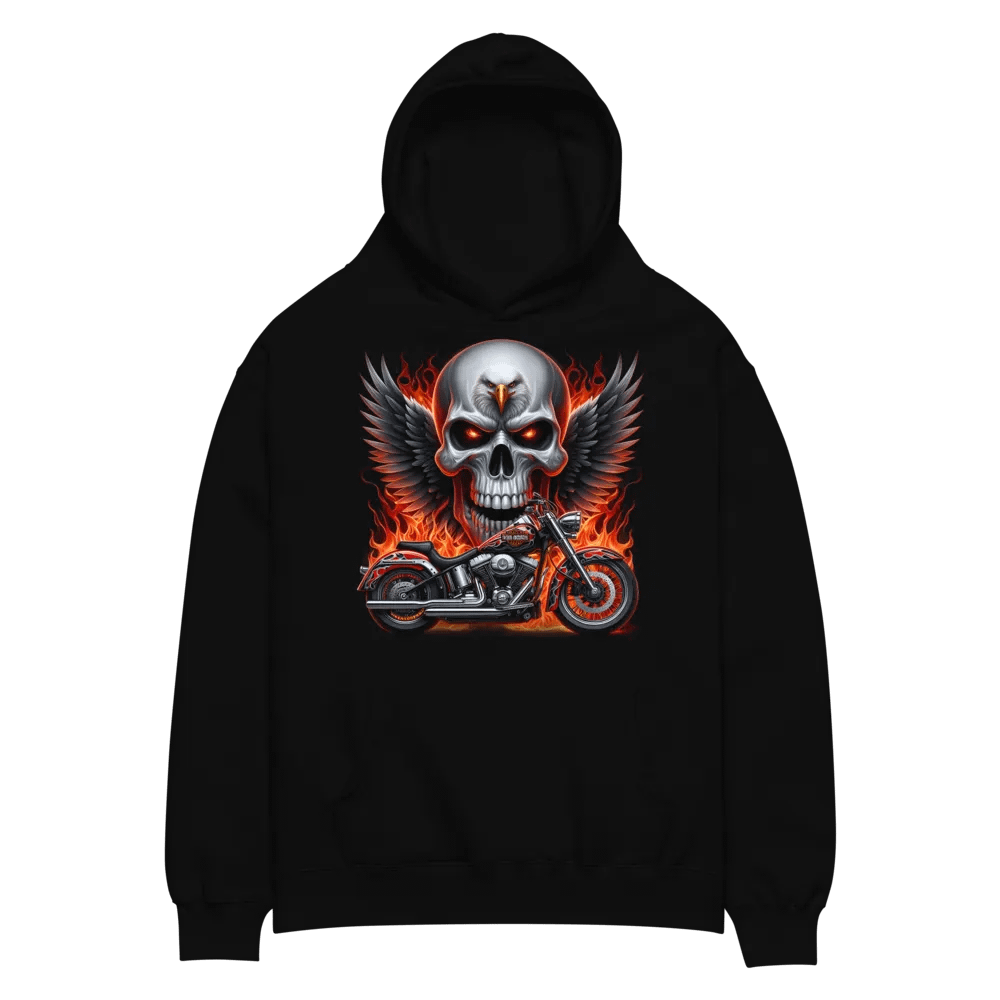 Eagle Skull Motorcycle Oversized Hoodie #21 product image (2)