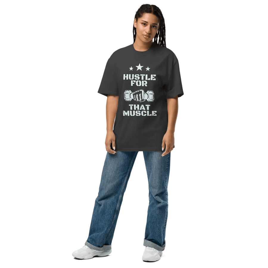 Hustle for that muscle oversized fit t-shirt product image (9)