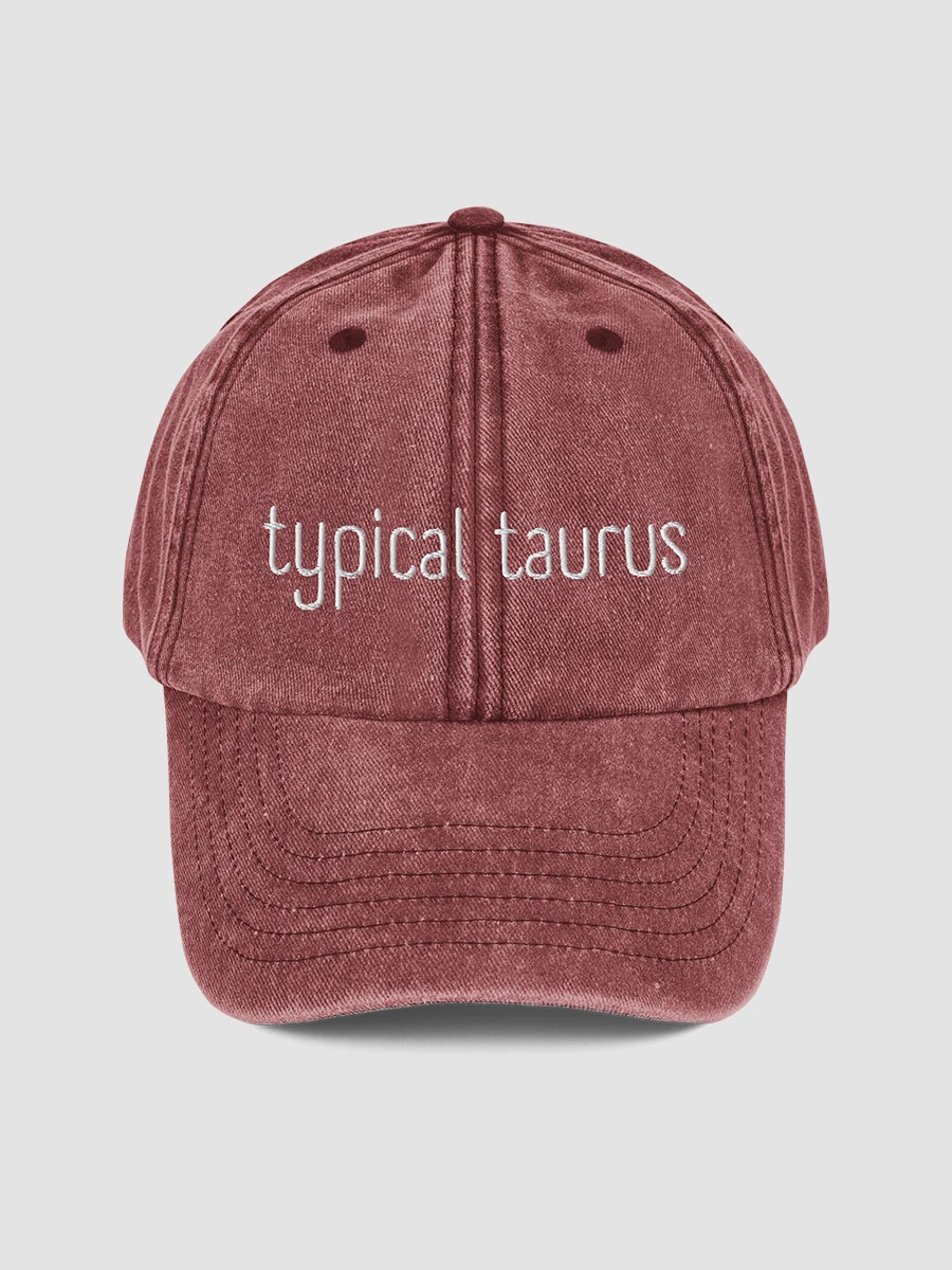Typical Taurus White on Red Vintage Wash Dad Hat product image (1)