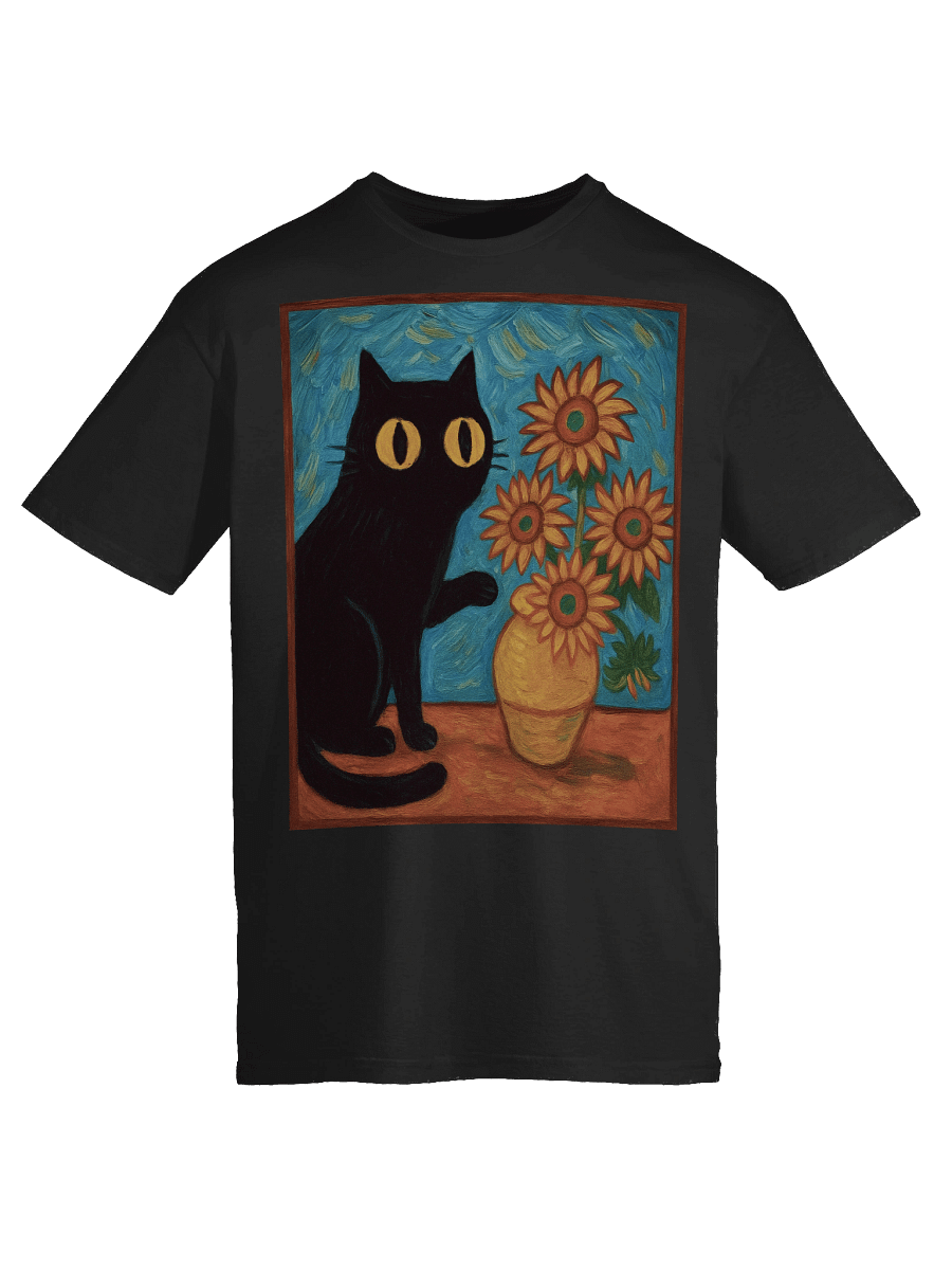 Sunflower Cat Van Gogh T-Shirt product image (49)