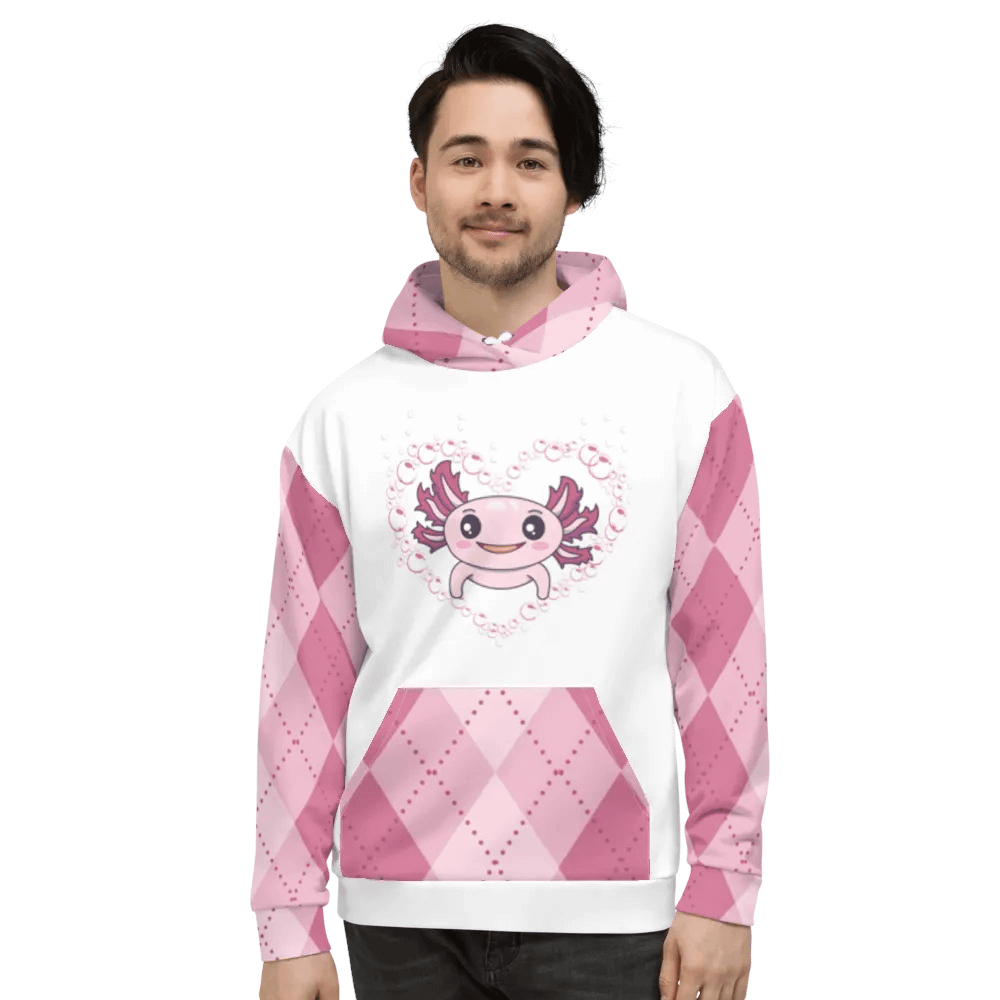 Pink And White Axolotl Hoodie product image (3)