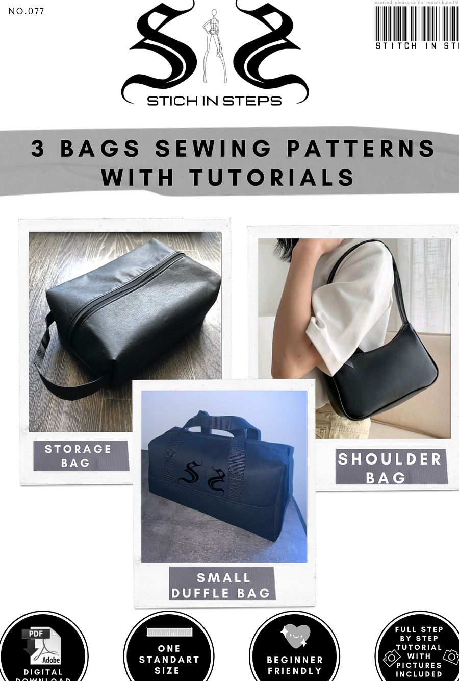 The Ultimate 3-in-1 Pattern Bundle - Shoulder bag, Duffle bag, storage / travel bag digital sewing pattern product image (11)