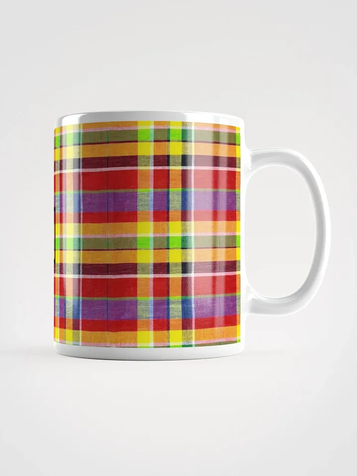 8T Sips Madras White Glossy Mug product image (1)