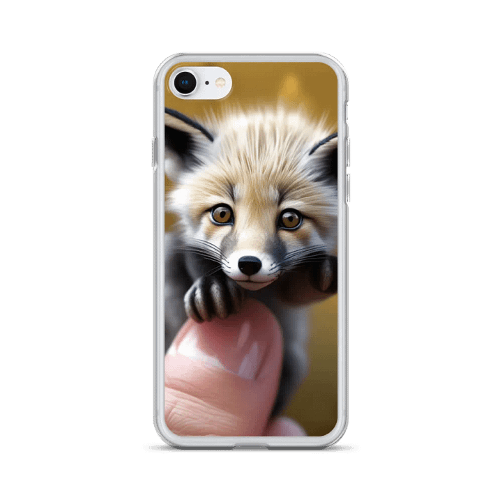 Fox Cub on a Finger Clear iPhone Case product image (24)